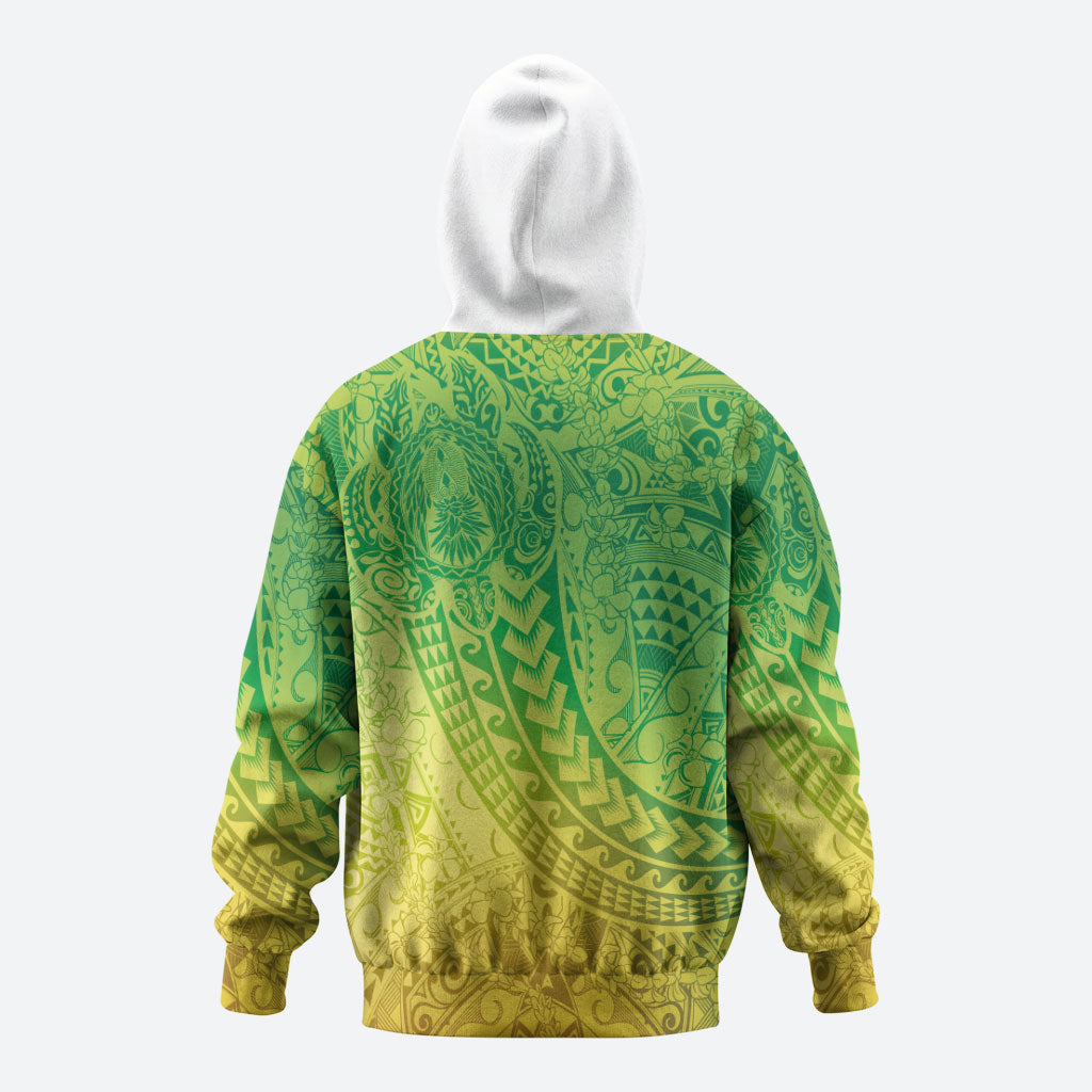 Hawaiian Turtles and Leis Hoodie Tribal Kakau Pattern Fresh Summer Vibe
