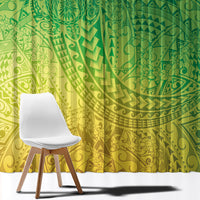 Hawaiian Turtles and Leis Window Curtain Tribal Kakau Pattern Fresh Summer Vibe