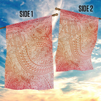 Hawaiian Turtles and Leis Garden Flag Tribal Kakau Pattern Peach Fuzz Color