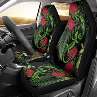 New Zealand Chameleon and Gecko Car Seat Cover Maori Silver Fern and Pohutukawa Decoration LT03 - Polynesian Pride