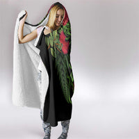 New Zealand Chameleon and Gecko Hooded Blanket Maori Silver Fern and Pohutukawa Decoration LT03 - Polynesian Pride