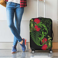 New Zealand Chameleon and Gecko Luggage Cover Maori Silver Fern and Pohutukawa Decoration LT03 - Polynesian Pride