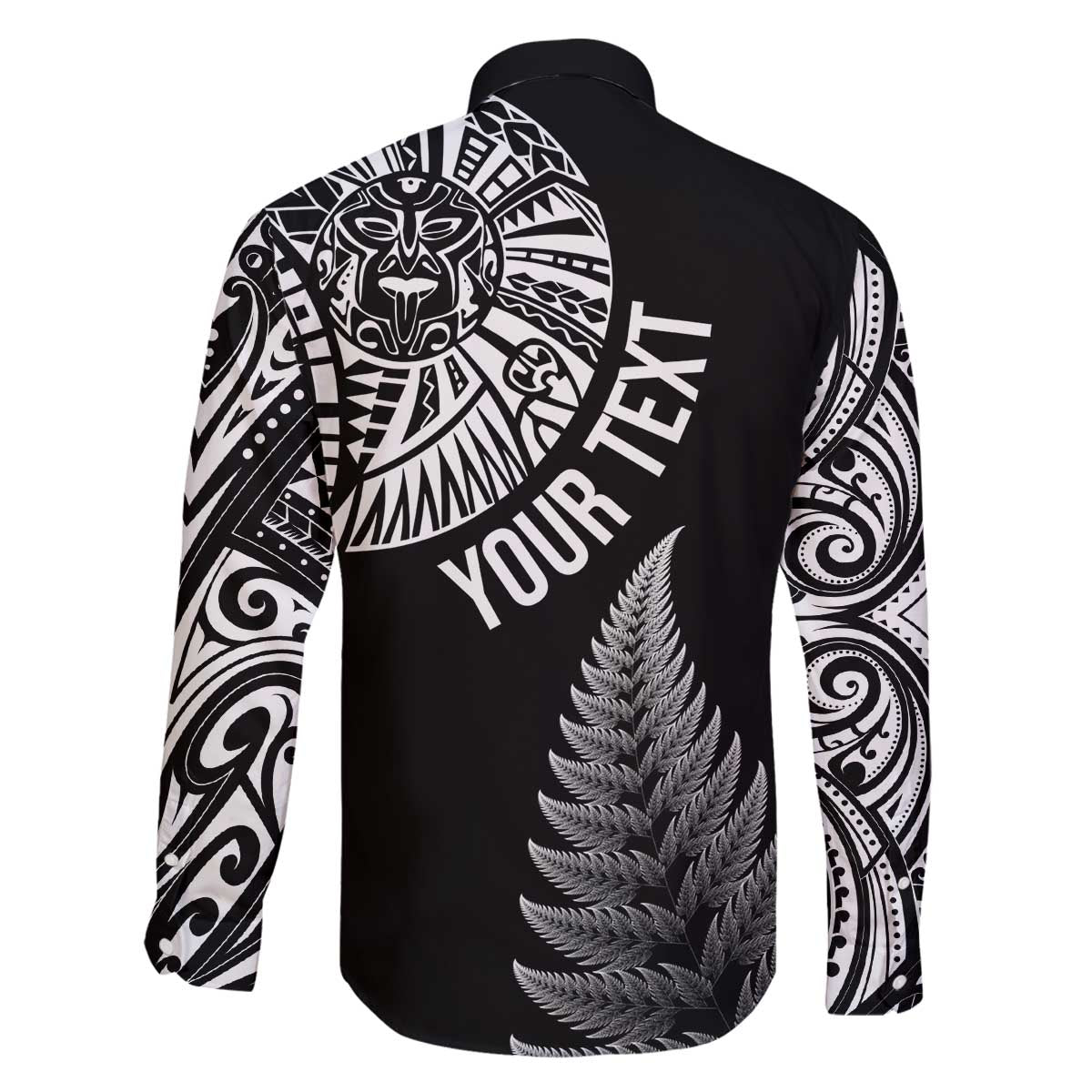 Personalised New Zealand Maori Art Tattoo and Silver Fern Family Matching Off Shoulder Short Dress and Hawaiian Shirt LT03 - Polynesian Pride