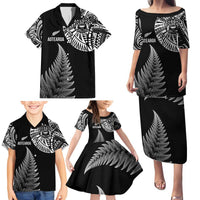 Personalised New Zealand Maori Art Tattoo and Silver Fern Family Matching Puletasi and Hawaiian Shirt LT03 - Polynesian Pride