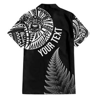 Personalised New Zealand Maori Art Tattoo and Silver Fern Family Matching Short Sleeve Bodycon Dress and Hawaiian Shirt LT03 - Polynesian Pride