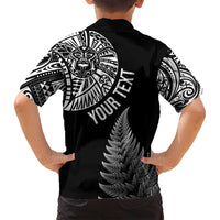 Personalised New Zealand Maori Art Tattoo and Silver Fern Family Matching Tank Maxi Dress and Hawaiian Shirt LT03 - Polynesian Pride