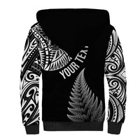 Personalised New Zealand Maori Art Tattoo and Silver Fern Sherpa Hoodie LT03 - Polynesian Pride