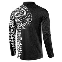 Polynesian Art Traditional Tattoo Pattern Button Sweatshirt