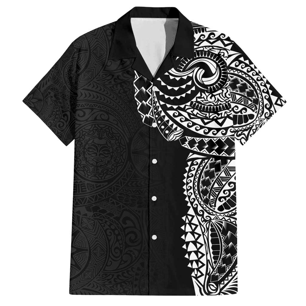 Polynesian Art Traditional Tattoo Pattern Family Matching Summer Maxi Dress and Hawaiian Shirt LT03 Dad's Shirt - Short Sleeve Black - Polynesian Pride
