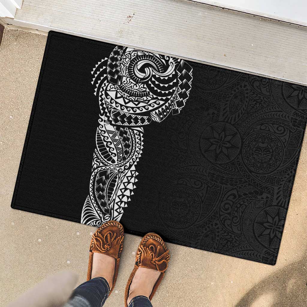 Polynesian Art Traditional Tattoo Pattern Rubber Doormat