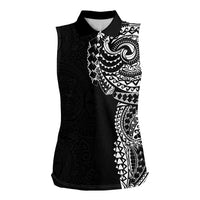 Polynesian Art Traditional Tattoo Pattern Women Sleeveless Polo Shirt