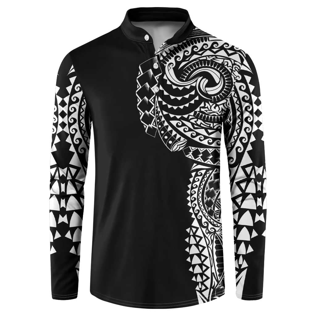 Polynesian Art Traditional Tattoo Button Sweatshirt Simple Style