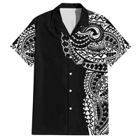 Polynesian Art Traditional Tattoo Family Matching Long Sleeve Bodycon Dress and Hawaiian Shirt Simple Style LT03 Dad's Shirt - Short Sleeve Black - Polynesian Pride