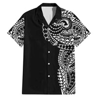 Polynesian Art Traditional Tattoo Family Matching Mermaid Dress and Hawaiian Shirt Simple Style LT03 Dad's Shirt - Short Sleeve Black - Polynesian Pride