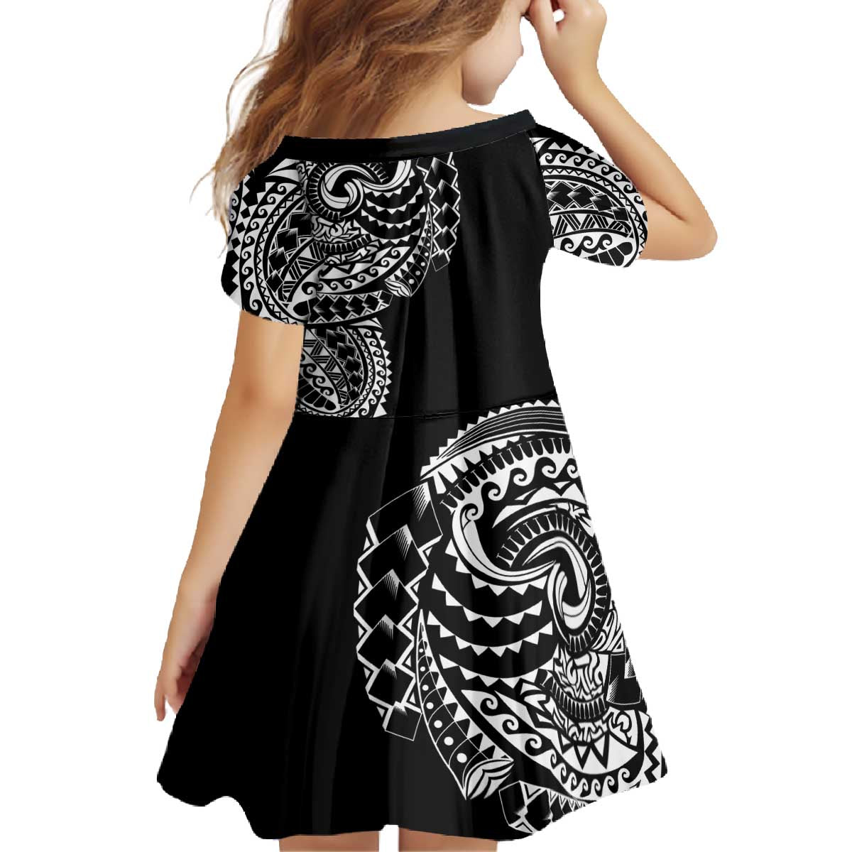 Polynesian Art Traditional Tattoo Family Matching Off The Shoulder Long Sleeve Dress and Hawaiian Shirt Simple Style LT03 - Polynesian Pride