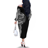 Polynesian Art Traditional Tattoo Family Matching Off The Shoulder Long Sleeve Dress and Hawaiian Shirt Simple Style LT03 - Polynesian Pride