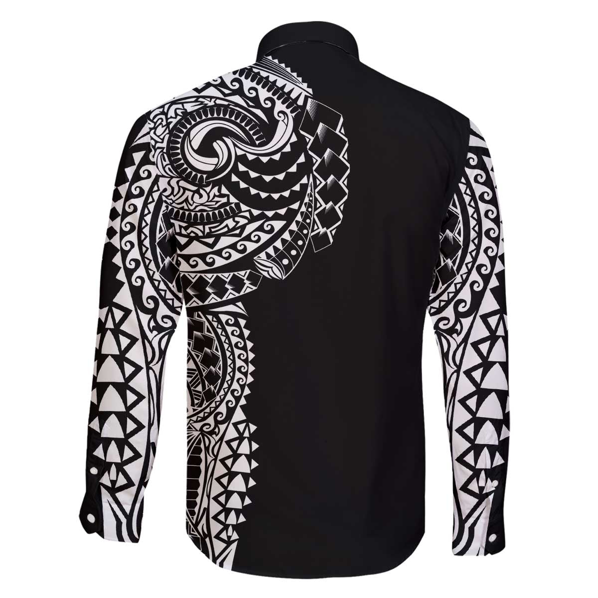 Polynesian Art Traditional Tattoo Family Matching Off Shoulder Short Dress and Hawaiian Shirt Simple Style