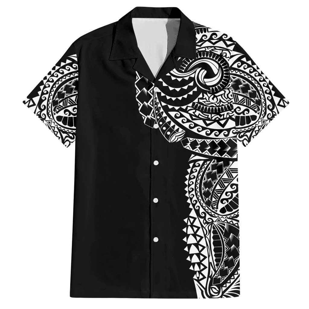 Polynesian Art Traditional Tattoo Family Matching Short Sleeve Bodycon Dress and Hawaiian Shirt Simple Style LT03 Dad's Shirt - Short Sleeve Black - Polynesian Pride