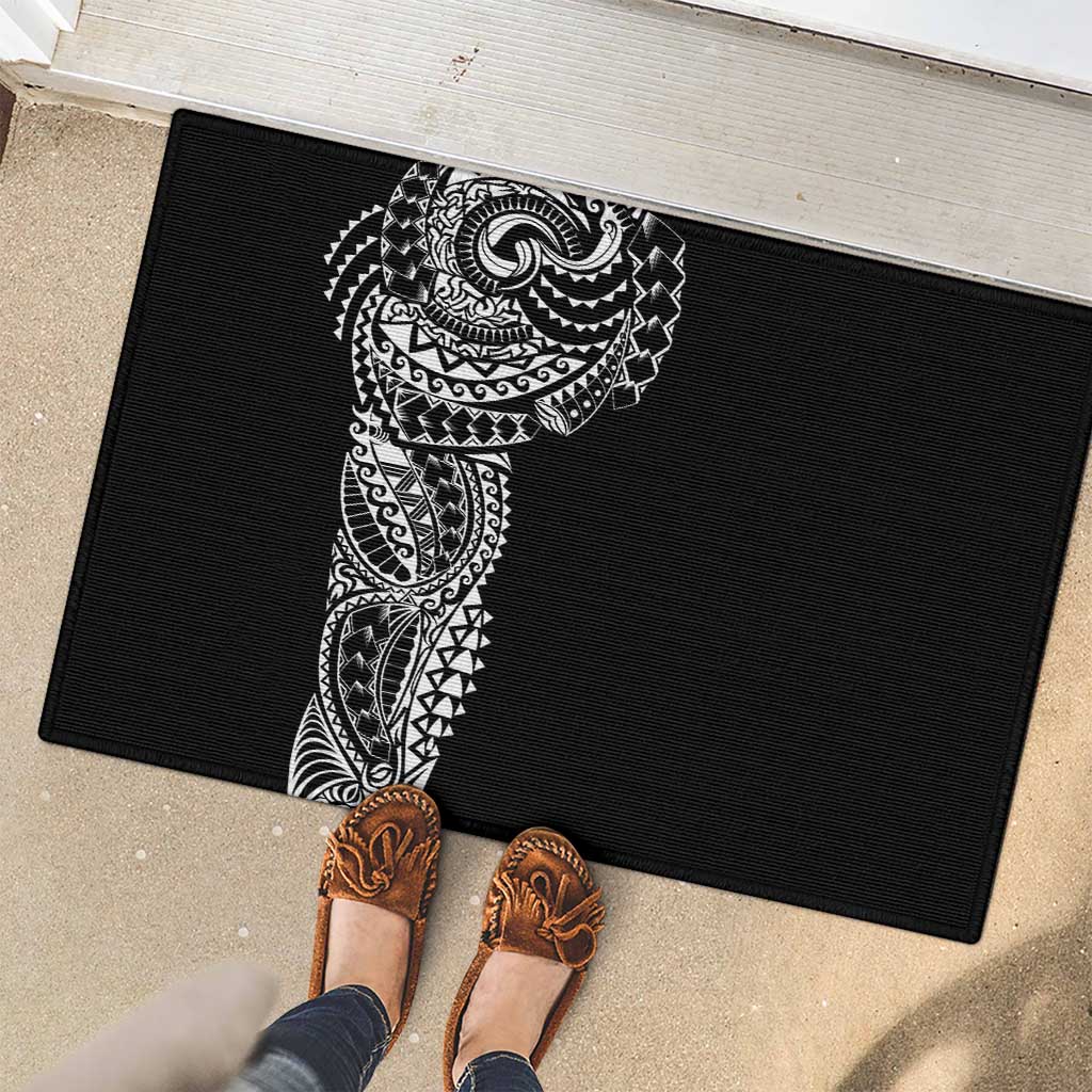 Polynesian Art Traditional Tattoo Rubber Doormat Simple Style