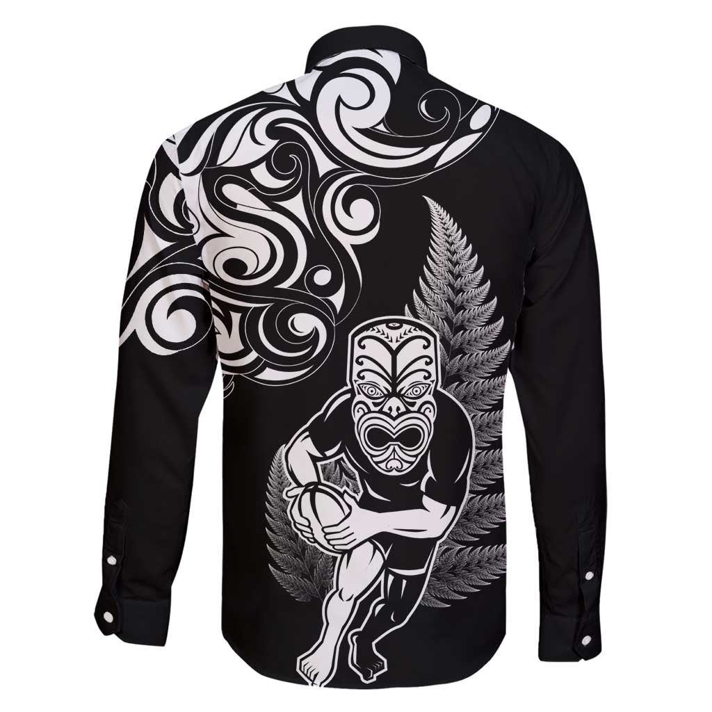 New Zealand Maori Warrior Rugby Family Matching Mermaid Dress and Hawaiian Shirt Silver Fern LT03 - Polynesian Pride