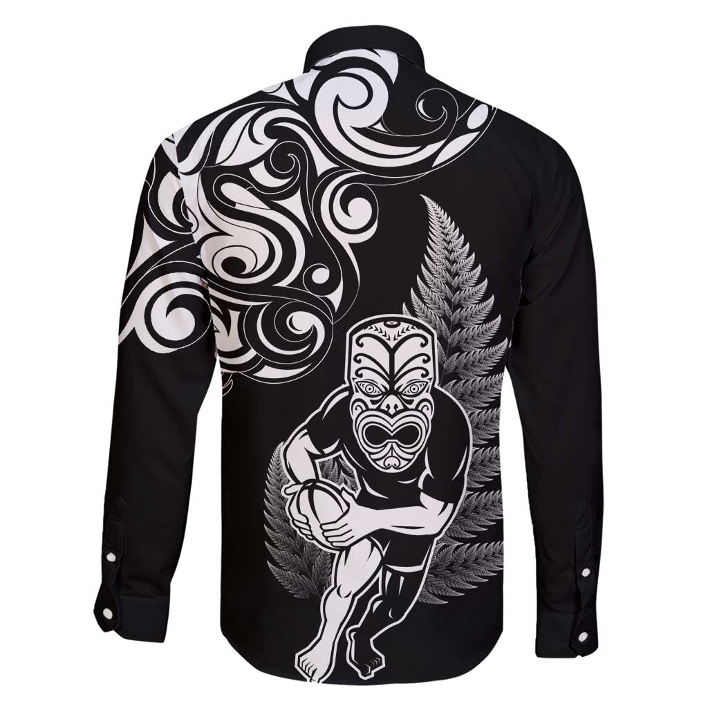 New Zealand Maori Warrior Rugby Family Matching Short Sleeve Bodycon Dress and Hawaiian Shirt Silver Fern LT03 - Polynesian Pride