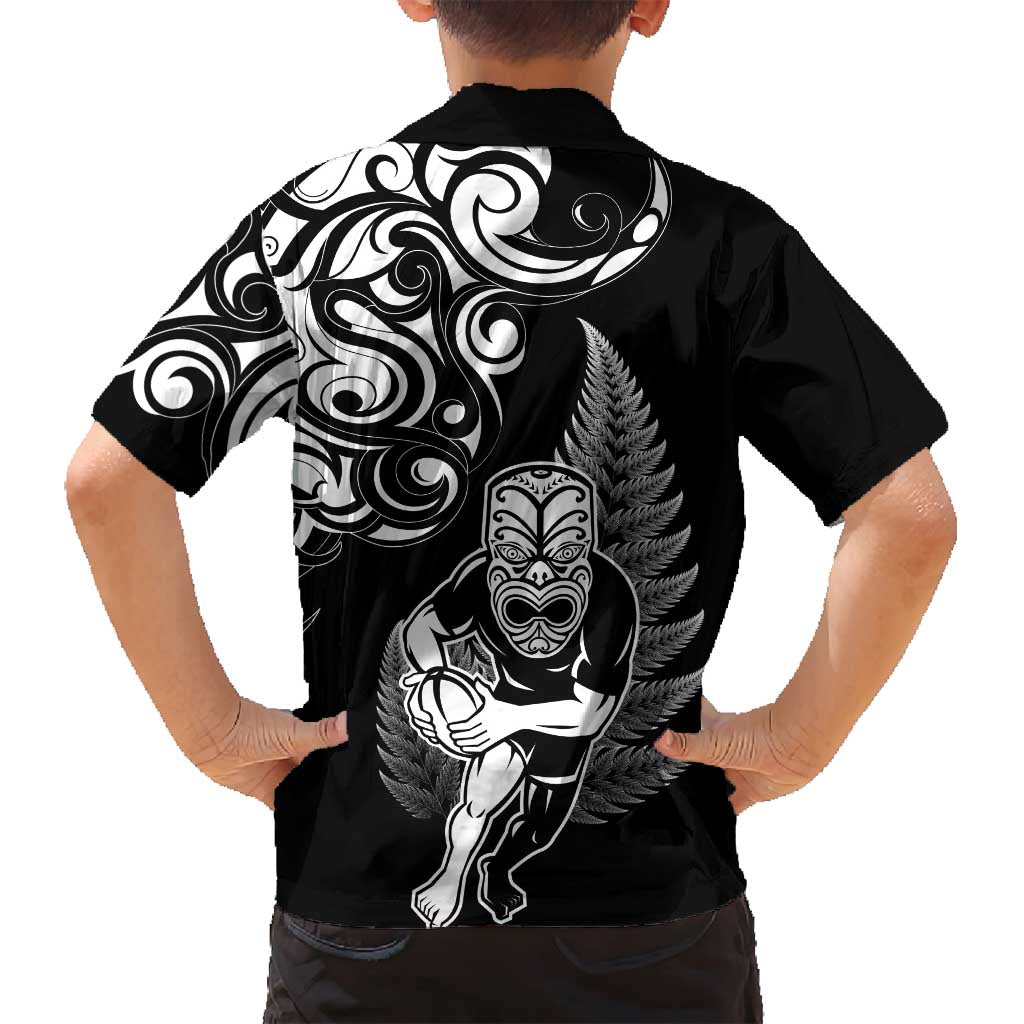 New Zealand Maori Warrior Rugby Family Matching Summer Maxi Dress and Hawaiian Shirt Silver Fern LT03 - Polynesian Pride