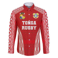 Custom Tonga Pacific Rugby 2024 Family Matching Off Shoulder Short Dress and Hawaiian Shirt Ngatu Tribal Pattern