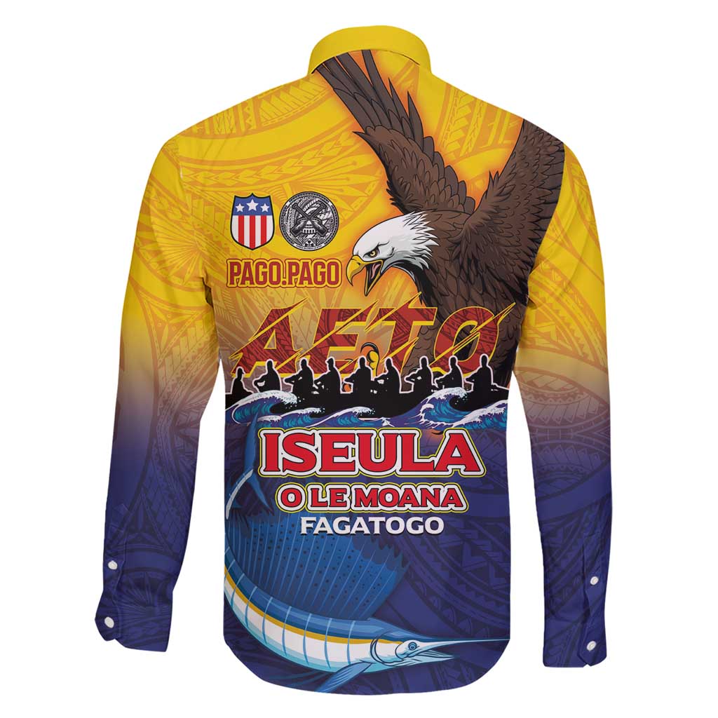 American Samoa Fautasi Family Matching Short Sleeve Bodycon Dress and Hawaiian Shirt Bald Eage and Sailfish with Kakau Motifs LT03 - Polynesian Pride