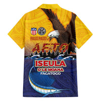 American Samoa Fautasi Family Matching Tank Maxi Dress and Hawaiian Shirt Bald Eage and Sailfish with Kakau Motifs LT03 - Polynesian Pride