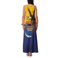 American Samoa Fautasi Family Matching Tank Maxi Dress and Hawaiian Shirt Bald Eage and Sailfish with Kakau Motifs LT03 - Polynesian Pride