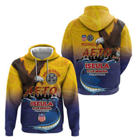 American Samoa Fautasi Hoodie Bald Eage and Sailfish with Kakau Motifs - Polynesian Pride