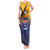 American Samoa Fautasi Tank Maxi Dress Bald Eage and Sailfish with Kakau Motifs - Polynesian Pride