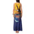 American Samoa Fautasi Tank Maxi Dress Bald Eage and Sailfish with Kakau Motifs - Polynesian Pride