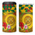 Melanesian Vanuatu 4 in 1 Can Cooler Tumbler With Tapa Tribal Pattern and Triangle Geometric Tricolor - Polynesian Pride
