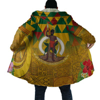 Melanesian Vanuatu Cloak With Tapa Tribal Pattern and Triangle Geometric Tricolor - Polynesian Pride