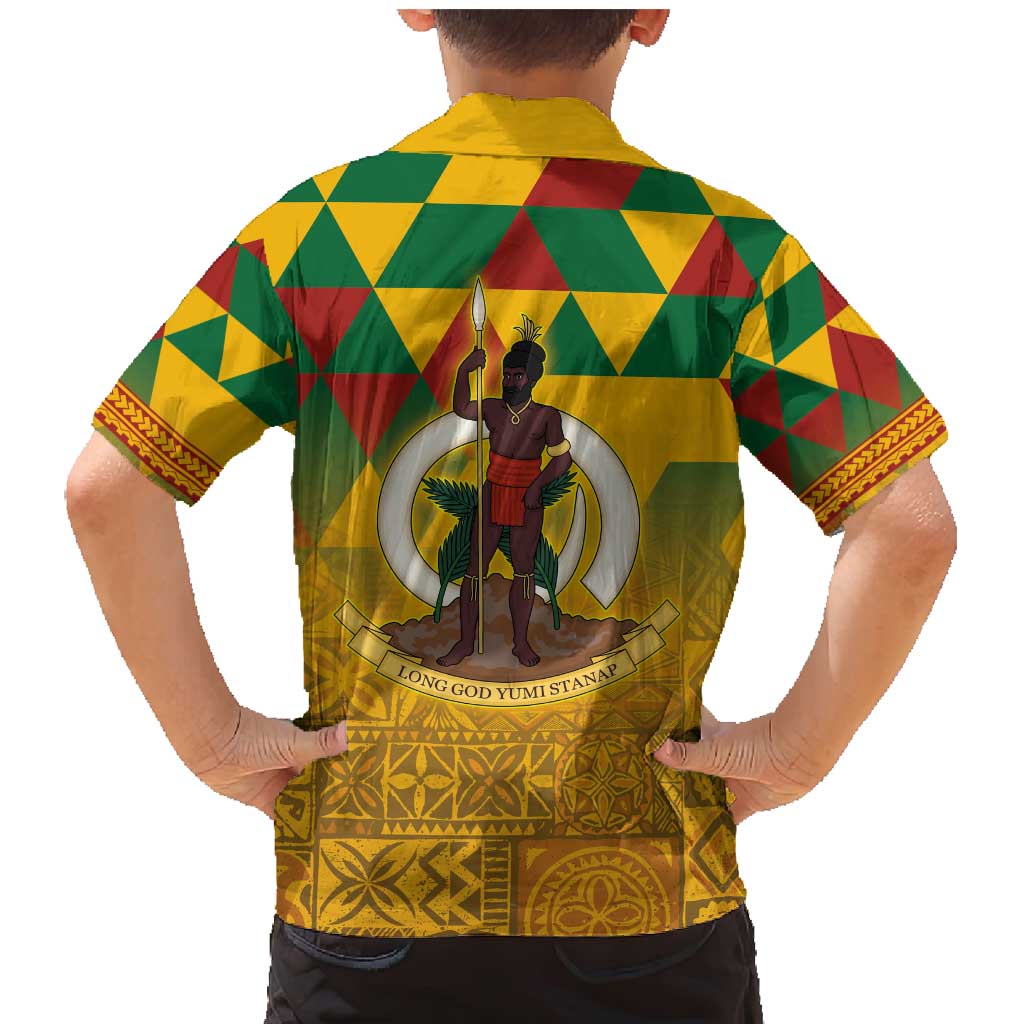 Melanesian Vanuatu Family Matching Mermaid Dress and Hawaiian Shirt With Tapa Tribal Pattern and Triangle Geometric Tricolor LT03 - Polynesian Pride