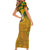Melanesian Vanuatu Family Matching Short Sleeve Bodycon Dress and Hawaiian Shirt With Tapa Tribal Pattern and Triangle Geometric Tricolor - Polynesian Pride