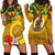 Melanesian Vanuatu Hoodie Dress With Tapa Tribal Pattern and Triangle Geometric Tricolor - Polynesian Pride