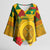 Melanesian Vanuatu Kimono Sleeve Blouse With Tapa Tribal Pattern and Triangle Geometric Tricolor - Polynesian Pride