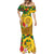 Melanesian Vanuatu Mermaid Dress With Tapa Tribal Pattern and Triangle Geometric Tricolor - Polynesian Pride