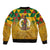 Melanesian Vanuatu Sleeve Zip Bomber Jacket With Tapa Tribal Pattern and Triangle Geometric Tricolor - Polynesian Pride