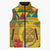 Melanesian Vanuatu Sleeveless Puffer Jacket With Tapa Tribal Pattern and Triangle Geometric Tricolor - Polynesian Pride