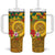 Melanesian Vanuatu Tumbler With Handle With Tapa Tribal Pattern and Triangle Geometric Tricolor - Polynesian Pride