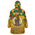 Melanesian Vanuatu Wearable Blanket Hoodie With Tapa Tribal Pattern and Triangle Geometric Tricolor - Polynesian Pride