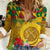 Melanesian Vanuatu Women Casual Shirt With Tapa Tribal Pattern and Triangle Geometric Tricolor - Polynesian Pride