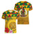 Melanesian Vanuatu Women V-Neck T-Shirt With Tapa Tribal Pattern and Triangle Geometric Tricolor - Polynesian Pride