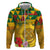 Melanesian Vanuatu Zip Hoodie With Tapa Tribal Pattern and Triangle Geometric Tricolor - Polynesian Pride