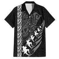 New Zealand Rugby Family Matching Long Sleeve Bodycon Dress and Hawaiian Shirt Haka Dance Tribal God Mask Maori Pattern LT03 Dad's Shirt - Short Sleeve Black - Polynesian Pride