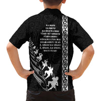 New Zealand Rugby Family Matching Off Shoulder Short Dress and Hawaiian Shirt Haka Dance Tribal God Mask Maori Pattern LT03 - Polynesian Pride