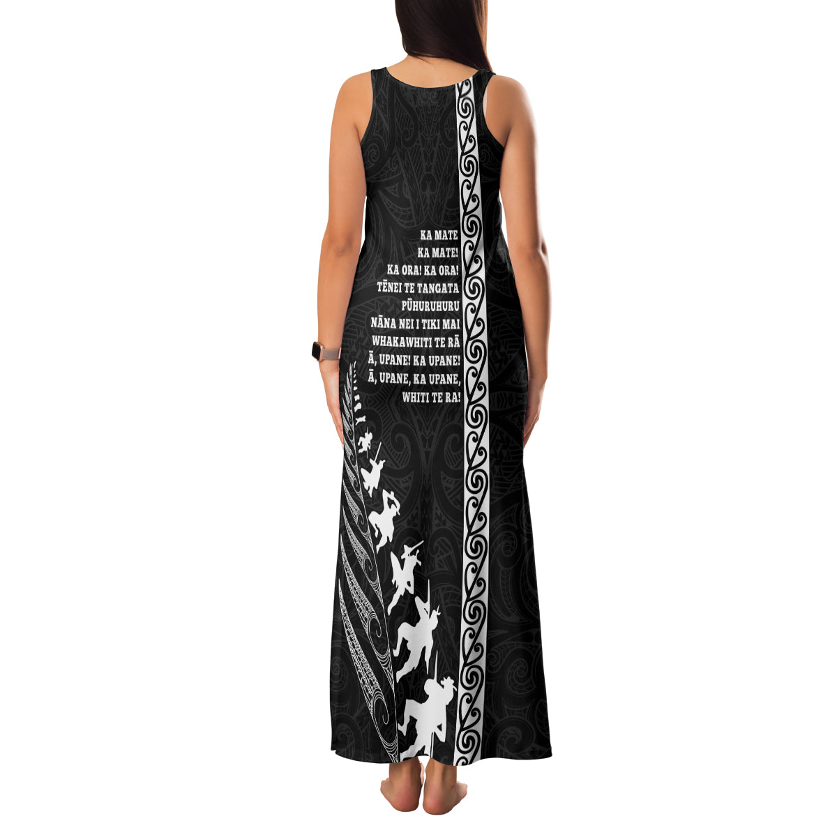 New Zealand Rugby Family Matching Tank Maxi Dress and Hawaiian Shirt Haka Dance Tribal God Mask Maori Pattern LT03 - Polynesian Pride